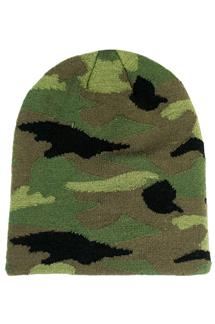 Camouflage Print Beanie-H1794-GREEN CAMOUFLAGE